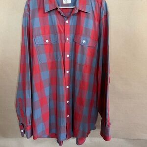 Men’s Old Navy plaid shirt. Size XXL. Blue and red.